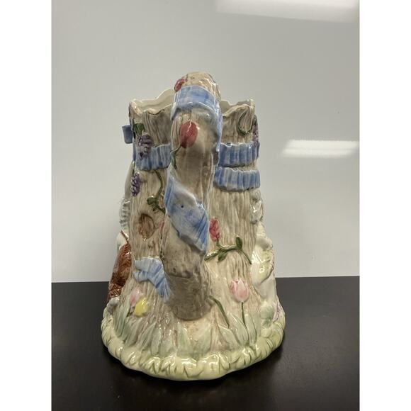 vintage Fitz and Floyd "Bunny Hollow" Tree Trunk Pitcher 1989 1.5 Qt - Picture 4 of 6